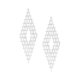 knitted diamond shape crystal drop earring