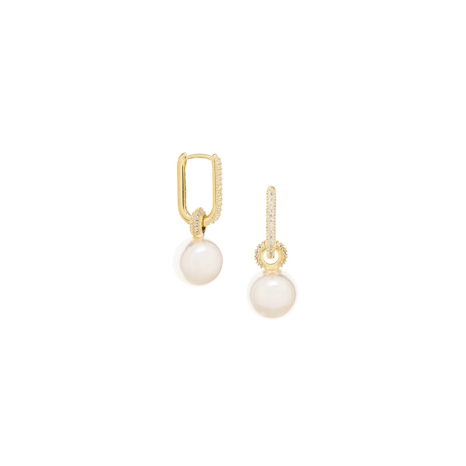 pave and pearl drop earring