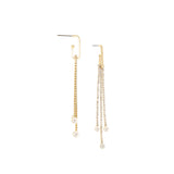 crystal & pearl fringe drop earring
