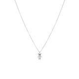 Sterling/Gold Plated Mini Pavé Bear Necklace
