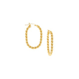 gold plated twisted oval hoop earring