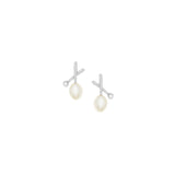 Kris Crossed Pearl Stud Earring
