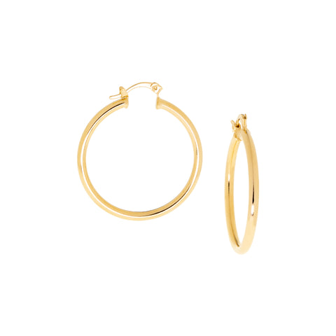 gold plated 1 1/2" hollow hoop