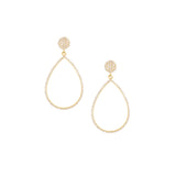 gold plated tear drop shaped cz post earring