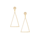 gold plated pave triangle earring