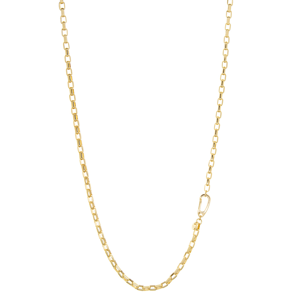 long rectangle cable chain necklace