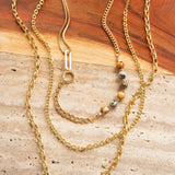 mixed link necklace with natural stones