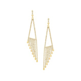 triangle fringe drop crystal earring
