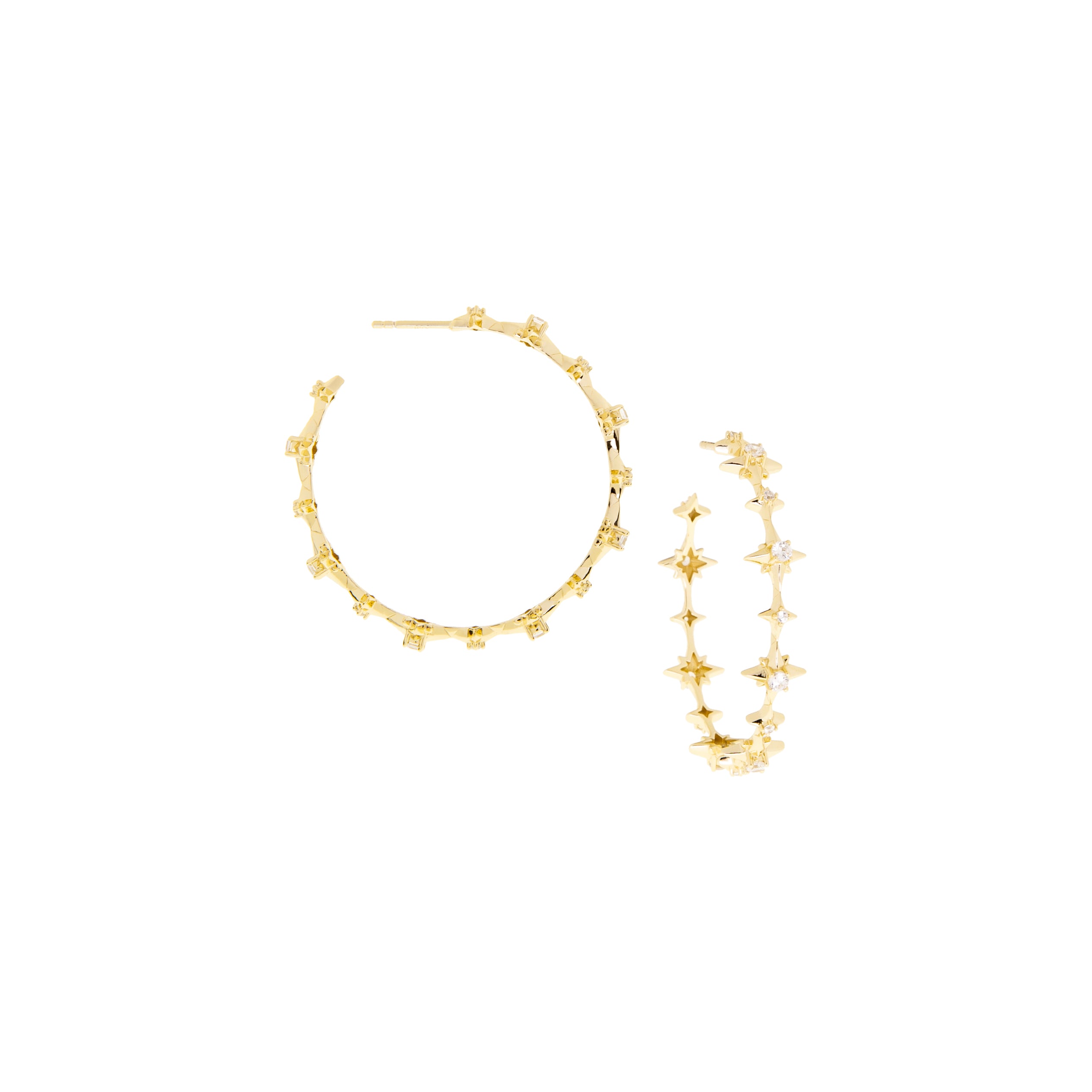 gold plated spiked cz hoop