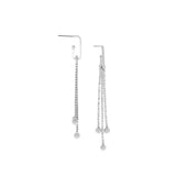 crystal and brass ball fringe drop earring