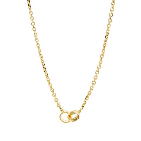 chain necklace with interlocked engraved LOVE circles