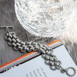 wide woven chunky toggle bracelet
