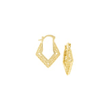 diamond shaped filigree hoop