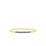 4mm Brass Ball Bracelet with Crystal Beads