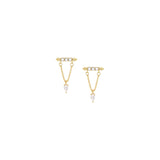 crystal bar and drape stud earring