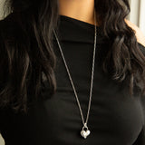 Link Chain Necklace with Heart Pendant