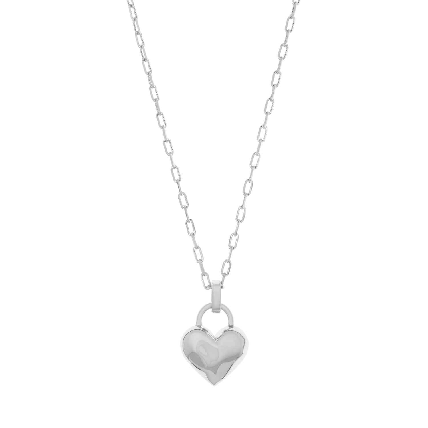 link chain necklace with heart pendant