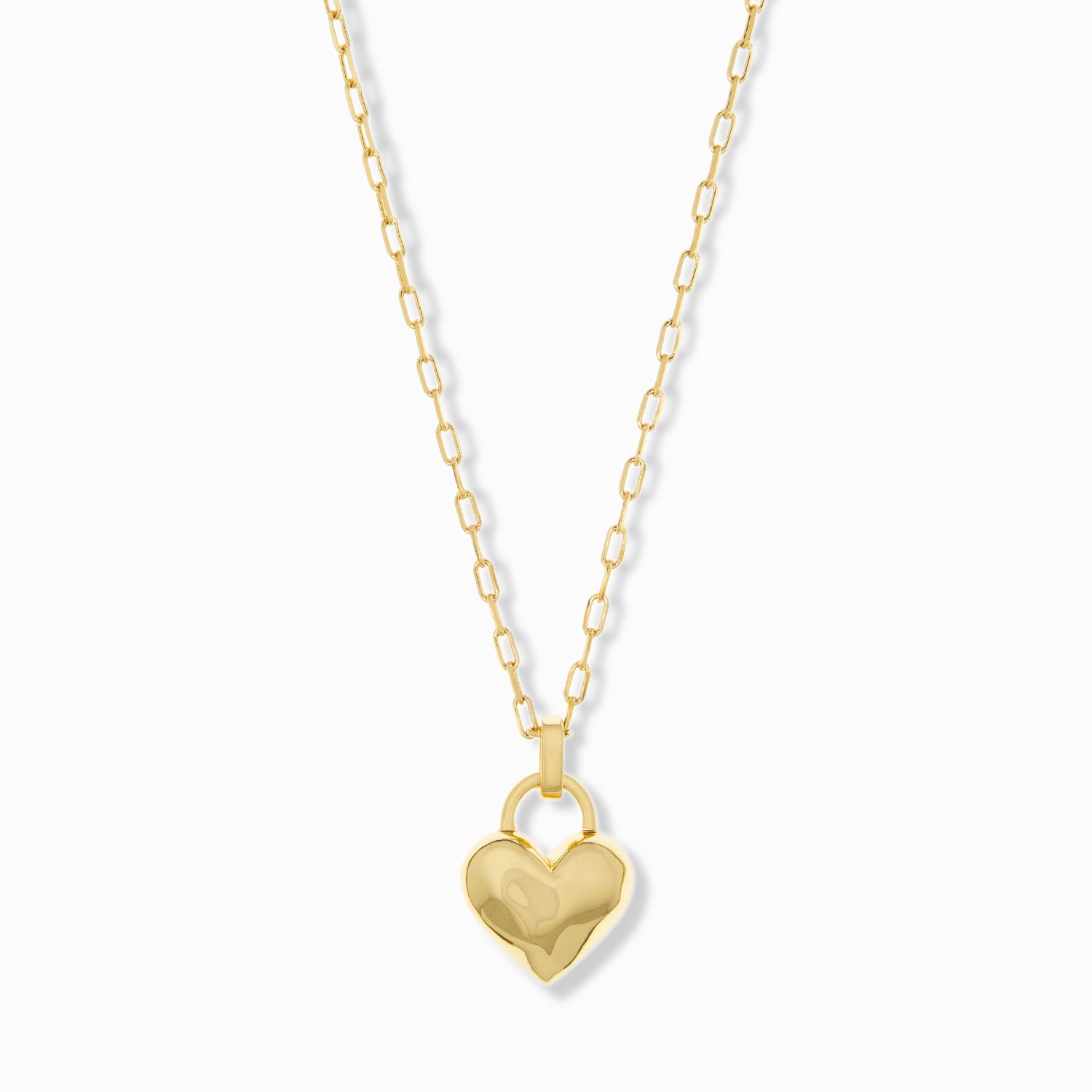 link chain necklace with heart pendant