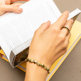 Gold Plated Adjustable Oval Pavé Ring