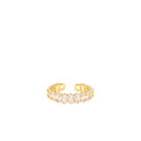 Gold Plated Adjustable Oval Pavé Ring