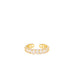 gold plated adjustable oval pave ring