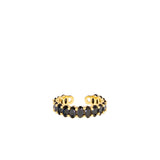 Gold Plated Adjustable Oval Pavé Ring