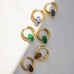 gold plated natural stone hoop