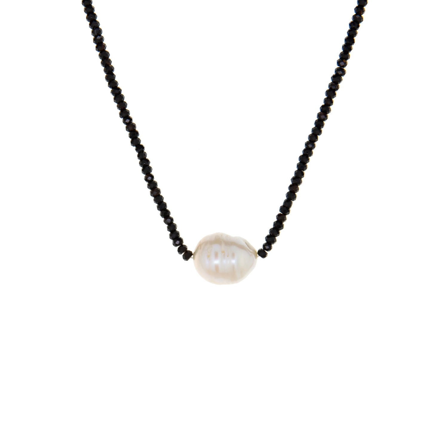 semi-precious stone necklace with pearl