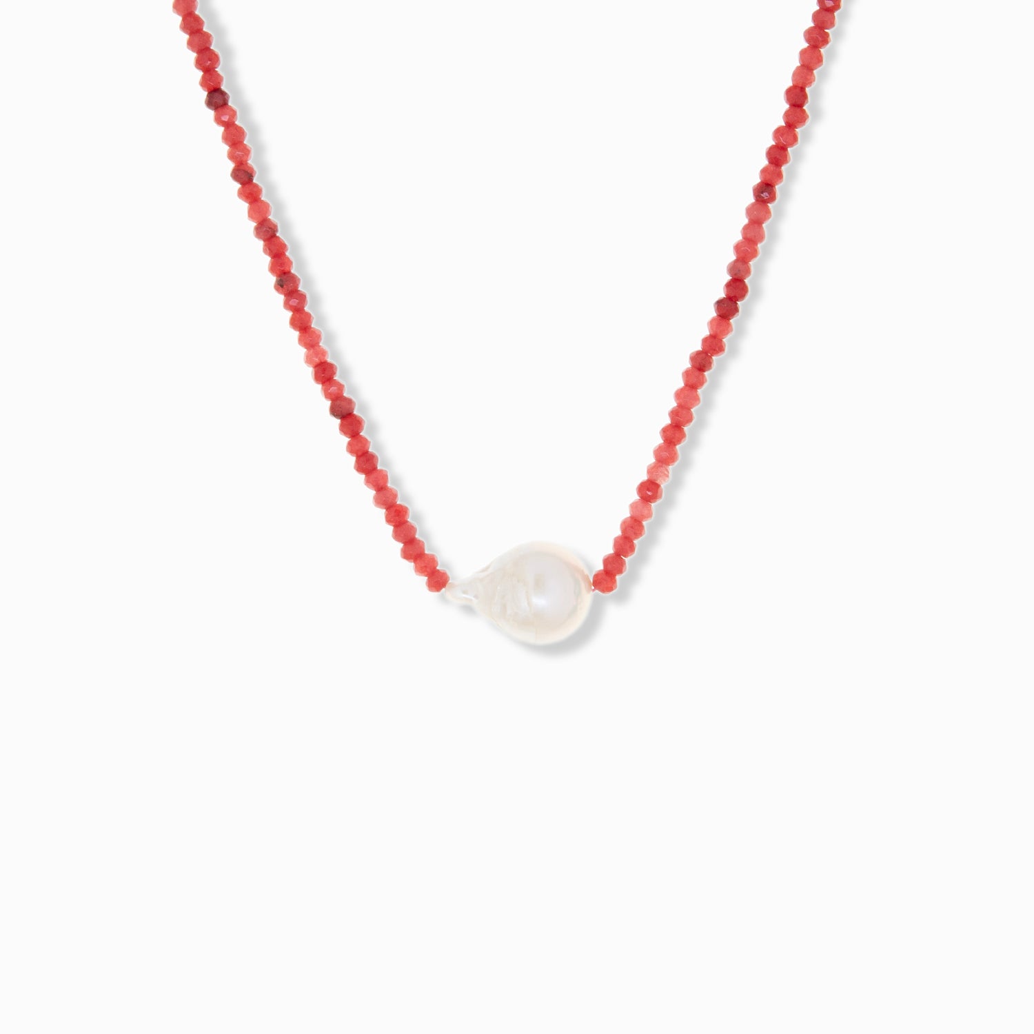 Semi-Precious Stone Necklace with Pearl
