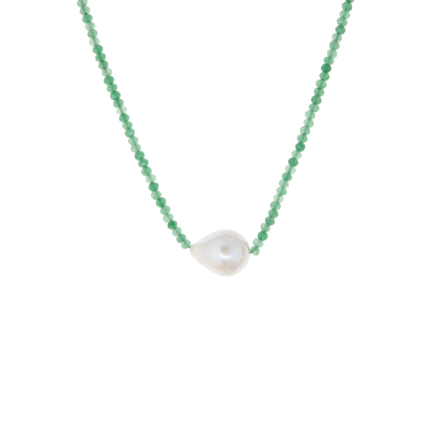 semi-precious stone necklace with pearl