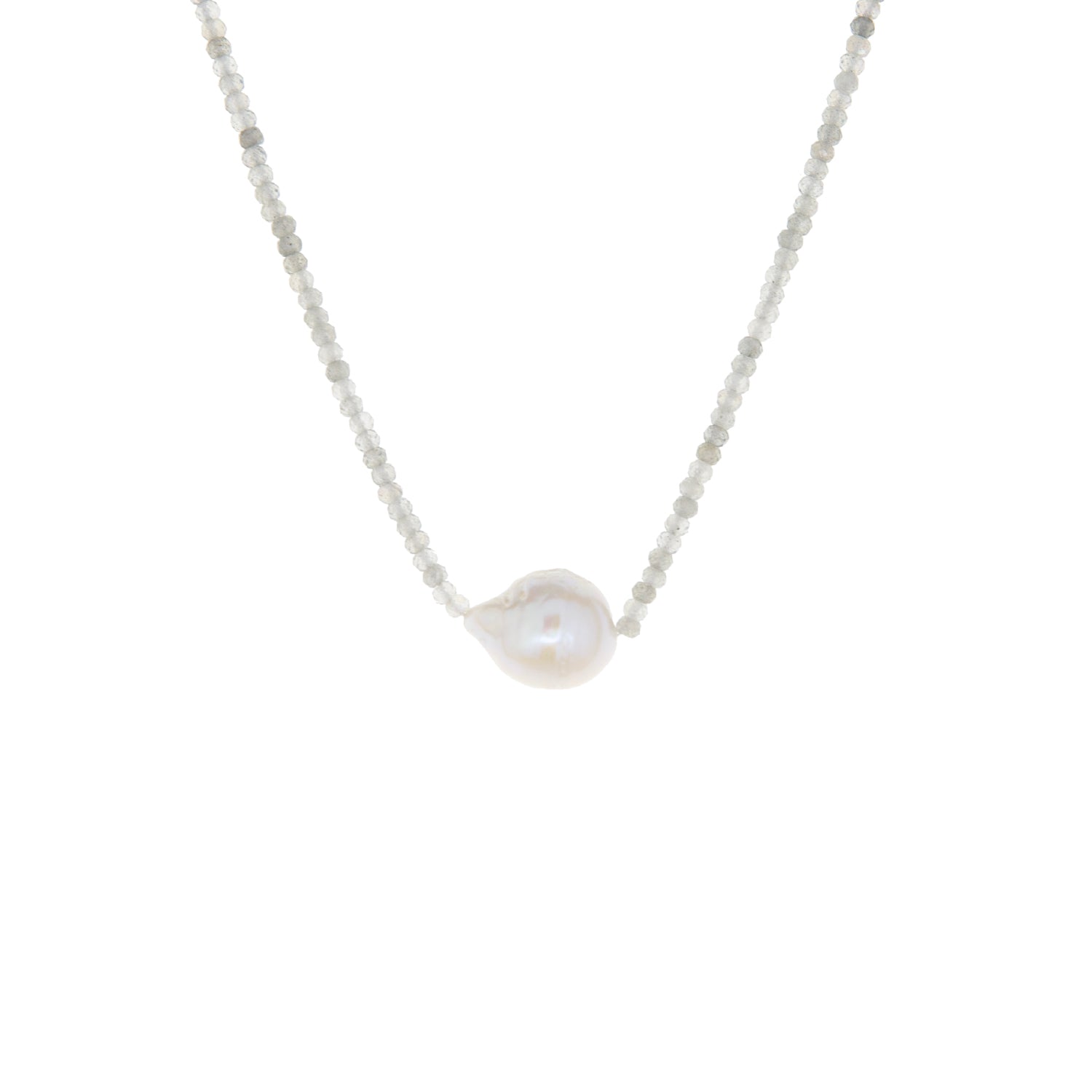 Semi-Precious Stone Necklace with Pearl