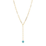 Gold Plated Paperclip Bead Y Necklace
