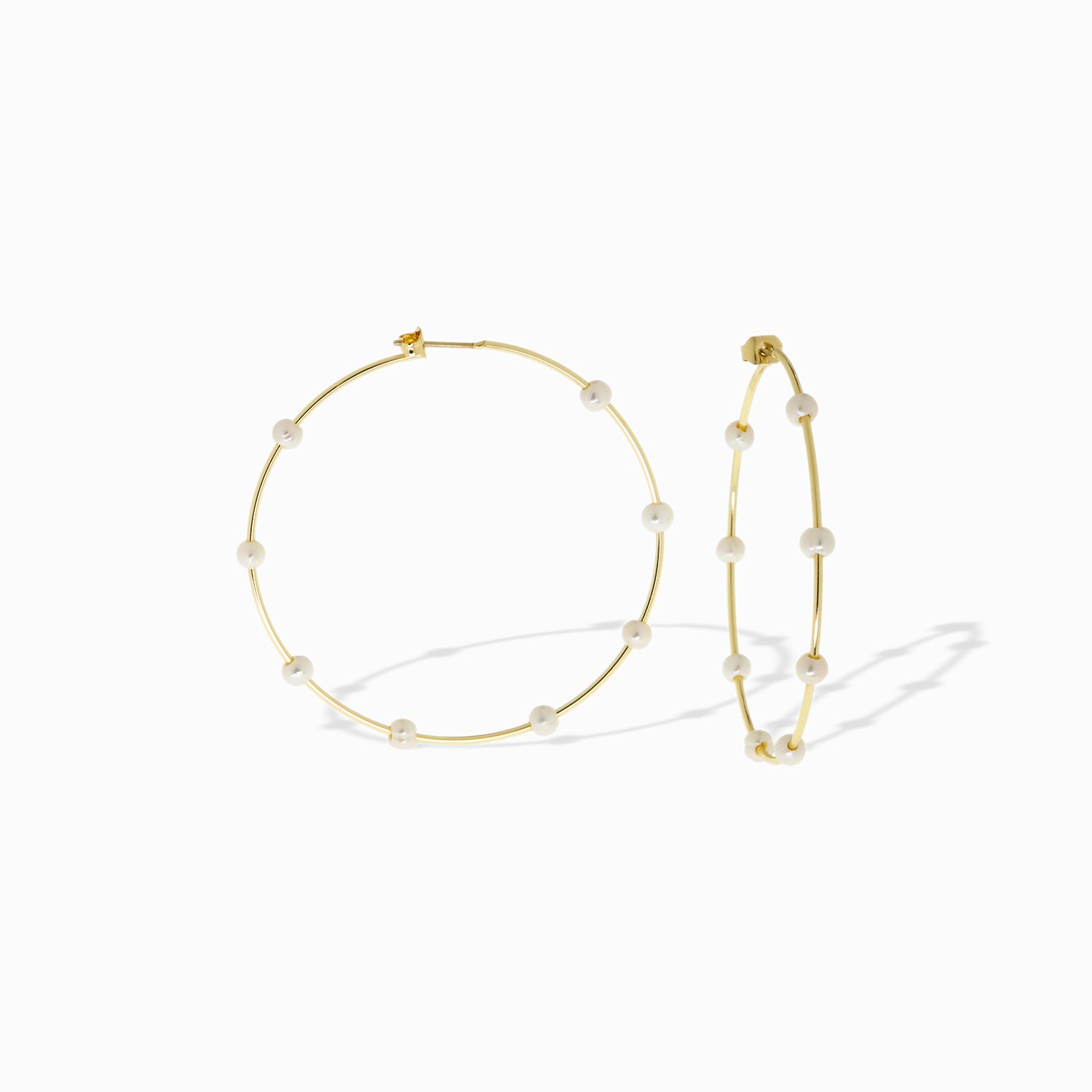 gold plated spaced natural stone hoop