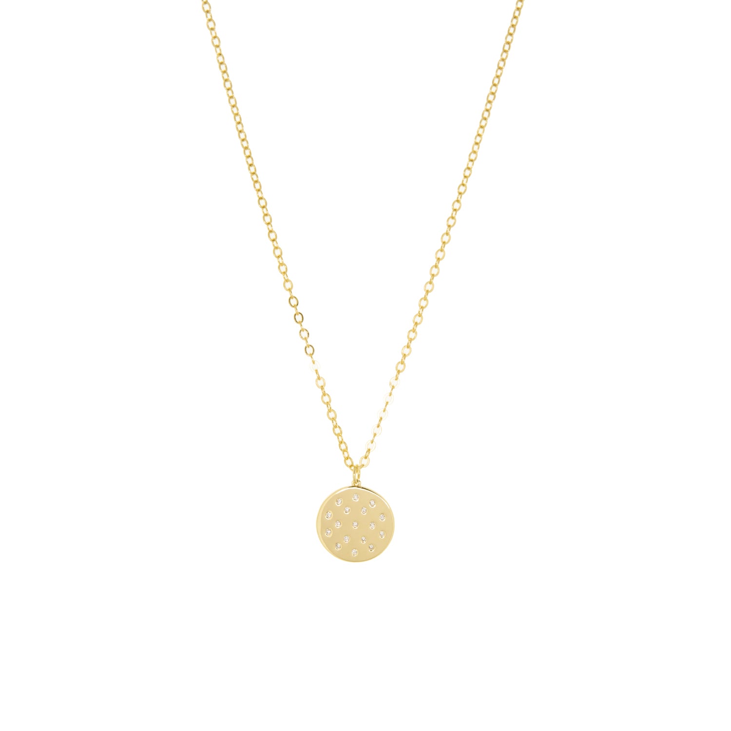 gold plated cz dot necklace