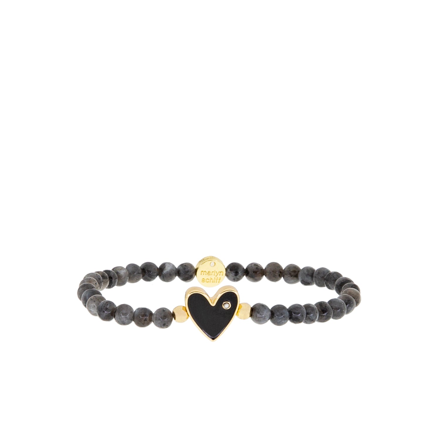 semi precious stone bracelet with heart
