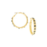 Shiny Nailhead Gemstone Hoop