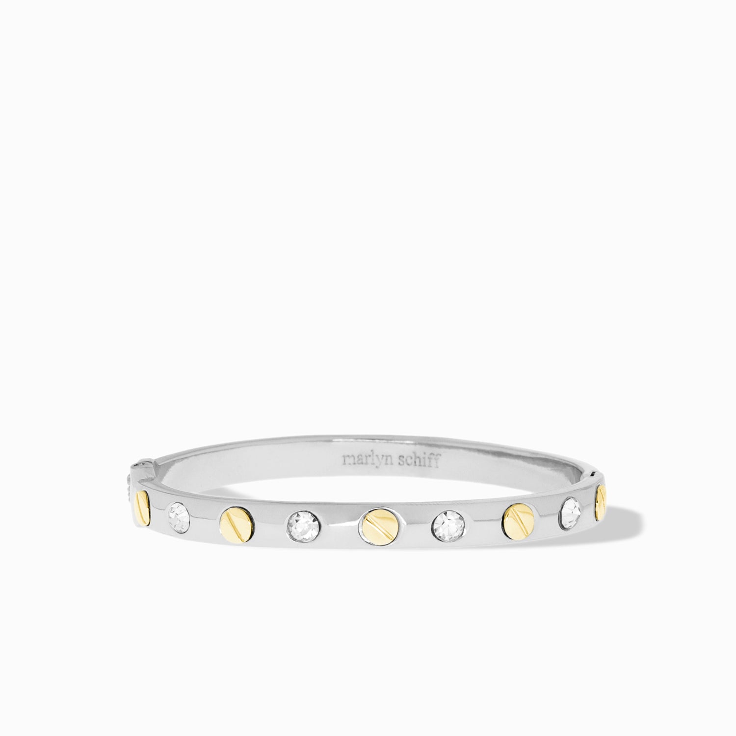 shiny metal nailhead bangle