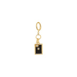 Enamel Rectangle Drop Charm with Mini Starburst