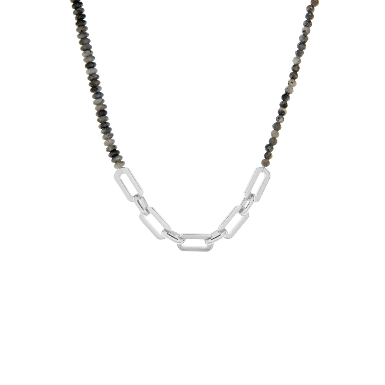 natural stone and link chain necklace