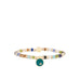 teal disc multi bead stretch bracelet