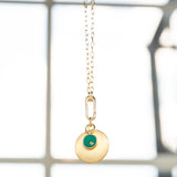Teal Double Disc Pendant Necklace