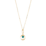 Teal Double Disc Pendant Necklace