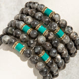 Natural Stone Teal Rondelle Bracelet