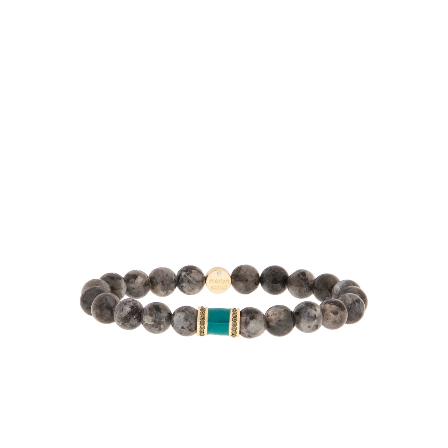 natural stone teal rondelle bracelet