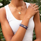 semi precious mutli shape stretch bracelet