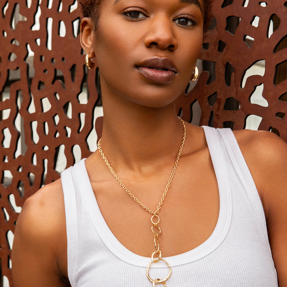 chain link drop necklace