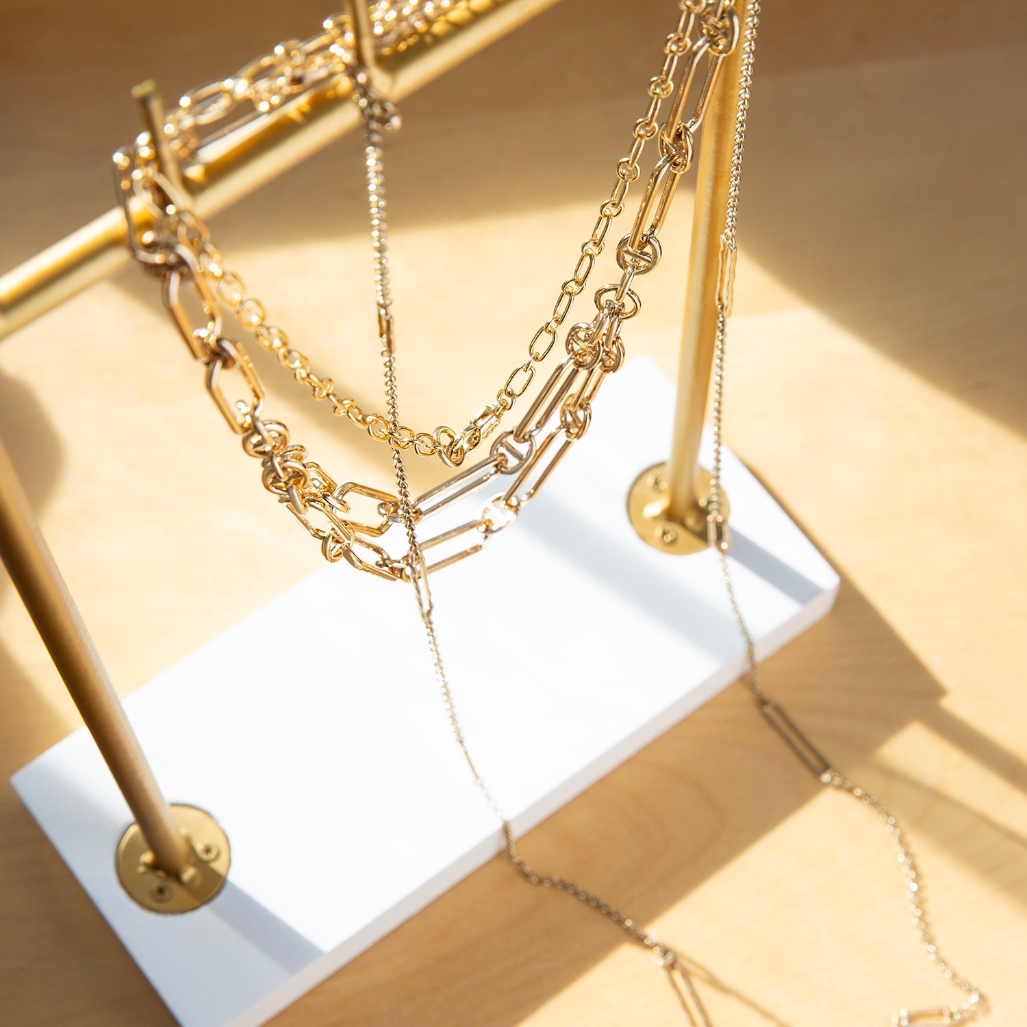 layered paperclip chain necklace
