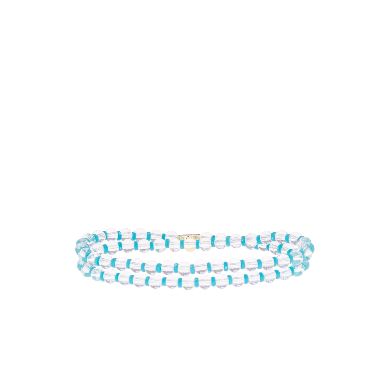 glass bead and heishi wrap bracelet