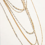 triple layered delicate sequin chain necklace