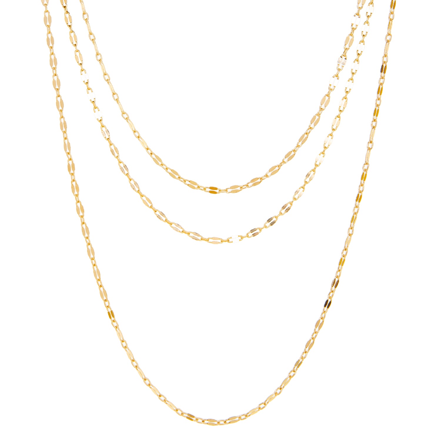 triple layered delicate sequin chain necklace